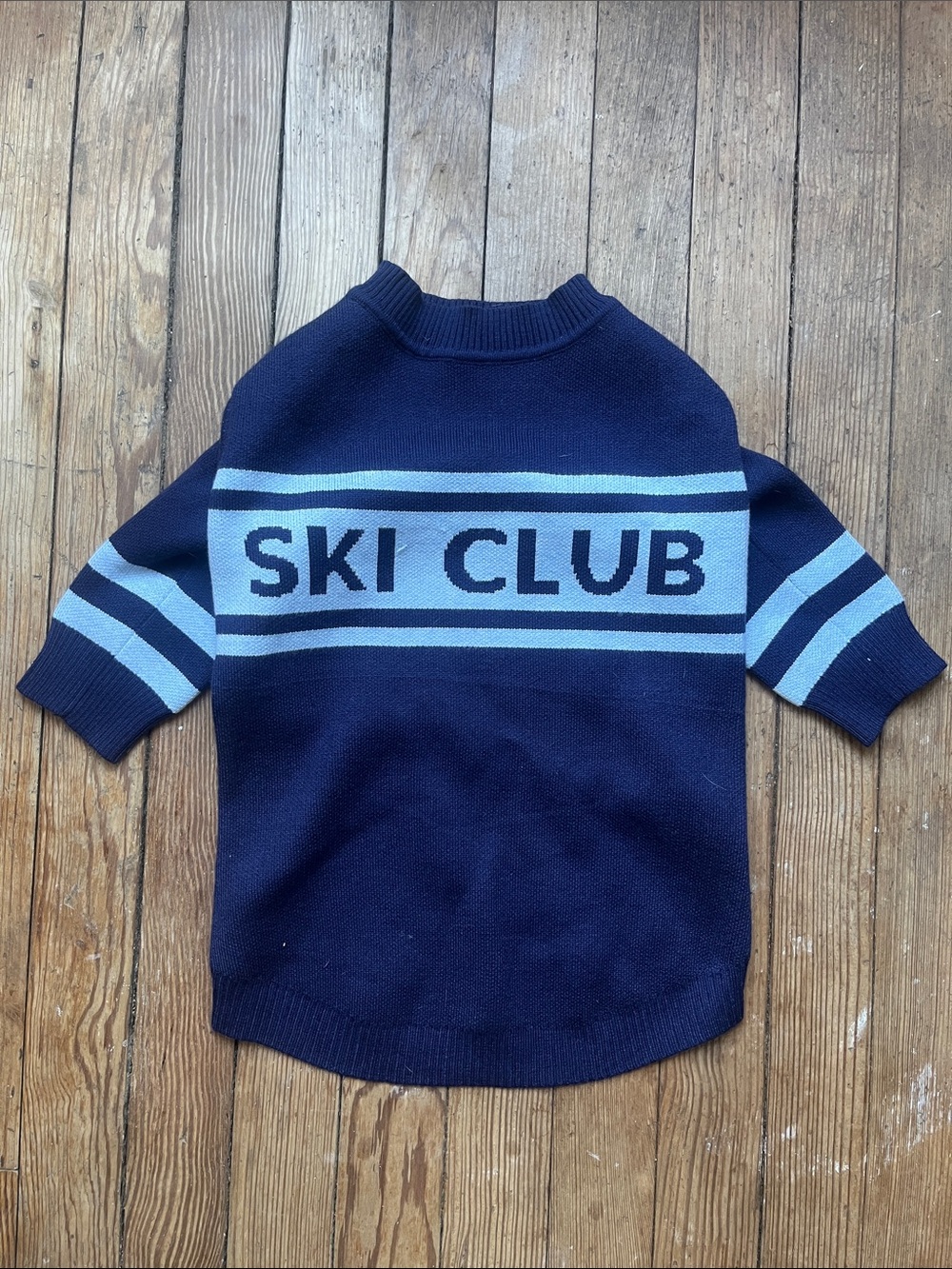 SKI CLUB Navy Dog Sweater